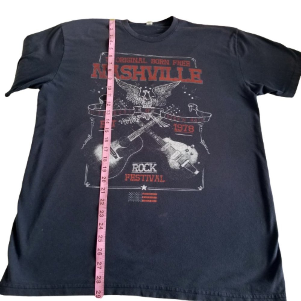 The 50‑50 T‑Shirt Men’s Nashville Rock Festival 1978 Born Free CrewNeck Black XL - Picture 7 of 12
